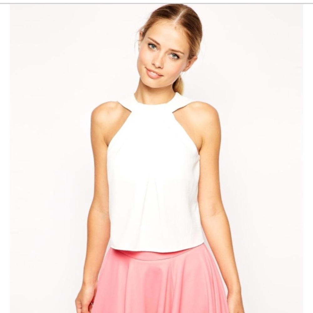 ASOS Cream Halter Tank Top